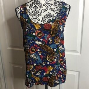 Olga Cassini Golf Themed Silk Tank Top 4